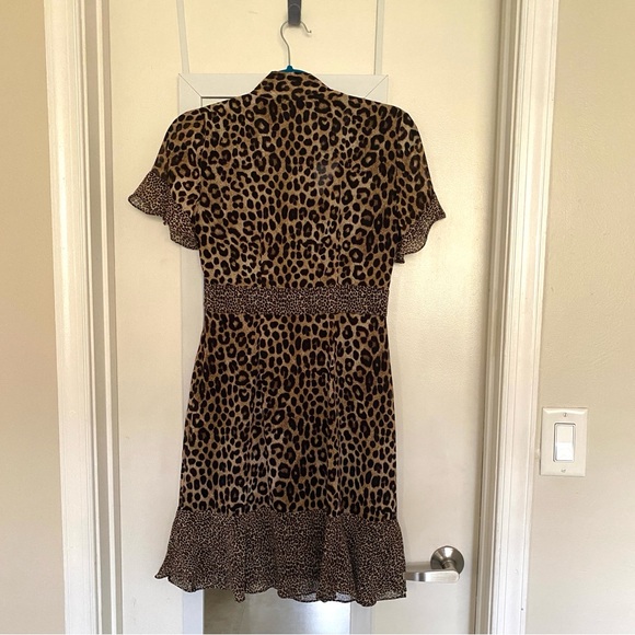 Michael Kors Cheetah Panther Leopard Animal Print Chiffon Dress - Picture 8 of 12